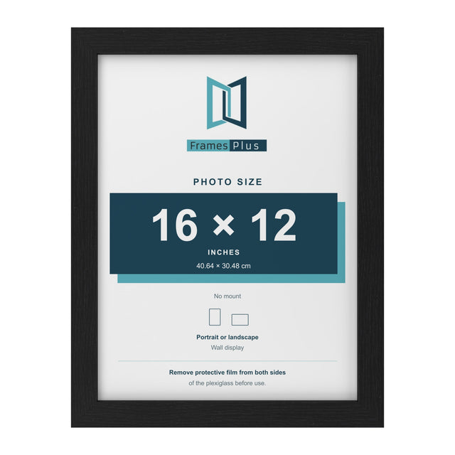 Modern flat Black 16 × 12 Frame