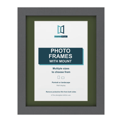 Classic Range Dark Grey Picture, Photo & Poster Frame with Green Mount