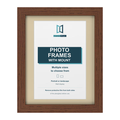 Classic Range Dark Teak Picture, Photo & Poster Frame with Ivory Mount