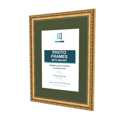 Louis Range Gold Picture, Photo & Poster Frame with Green Mount