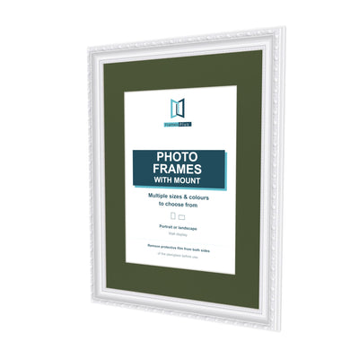 Louis Range White Picture, Photo & Poster Frame with Green Mount