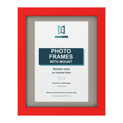Classic Range Red Picture, Photo & Poster Frame with Dawn Grey Mount