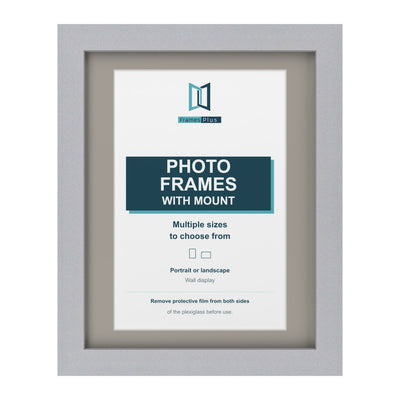 Classic Range Silver Picture, Photo & Poster Frame with Dawn Grey Mount