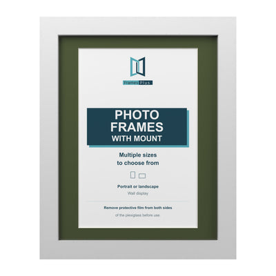 Classic Range White Picture, Photo & Poster Frame with Green Mount
