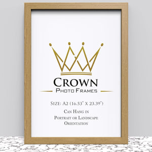 Black White Oak Photo Frame for A2 42 x 59.4 cm (16.53x23.39 Inches) Picture Photo Poster Certificate, Hang on wall