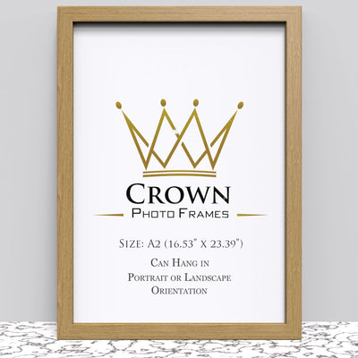 Black White Oak Photo Frame for A2 42 x 59.4 cm (16.53x23.39 Inches) Picture Photo Poster Certificate, Hang on wall