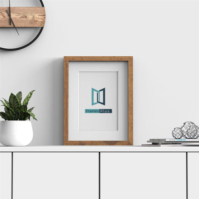 Sleek Range Rustic Picture Photo Poster Frame with White Mount