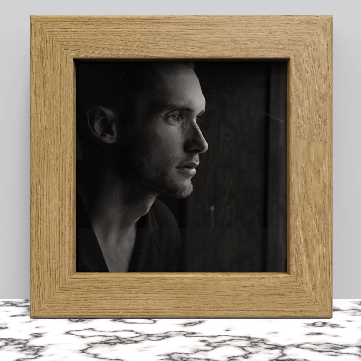 Black White Oak Photo Frame for 6x6 Inches (15.2 x 15.2 cm) Picture Photo, Stand or Hang on wall - Framesplus.co.uk