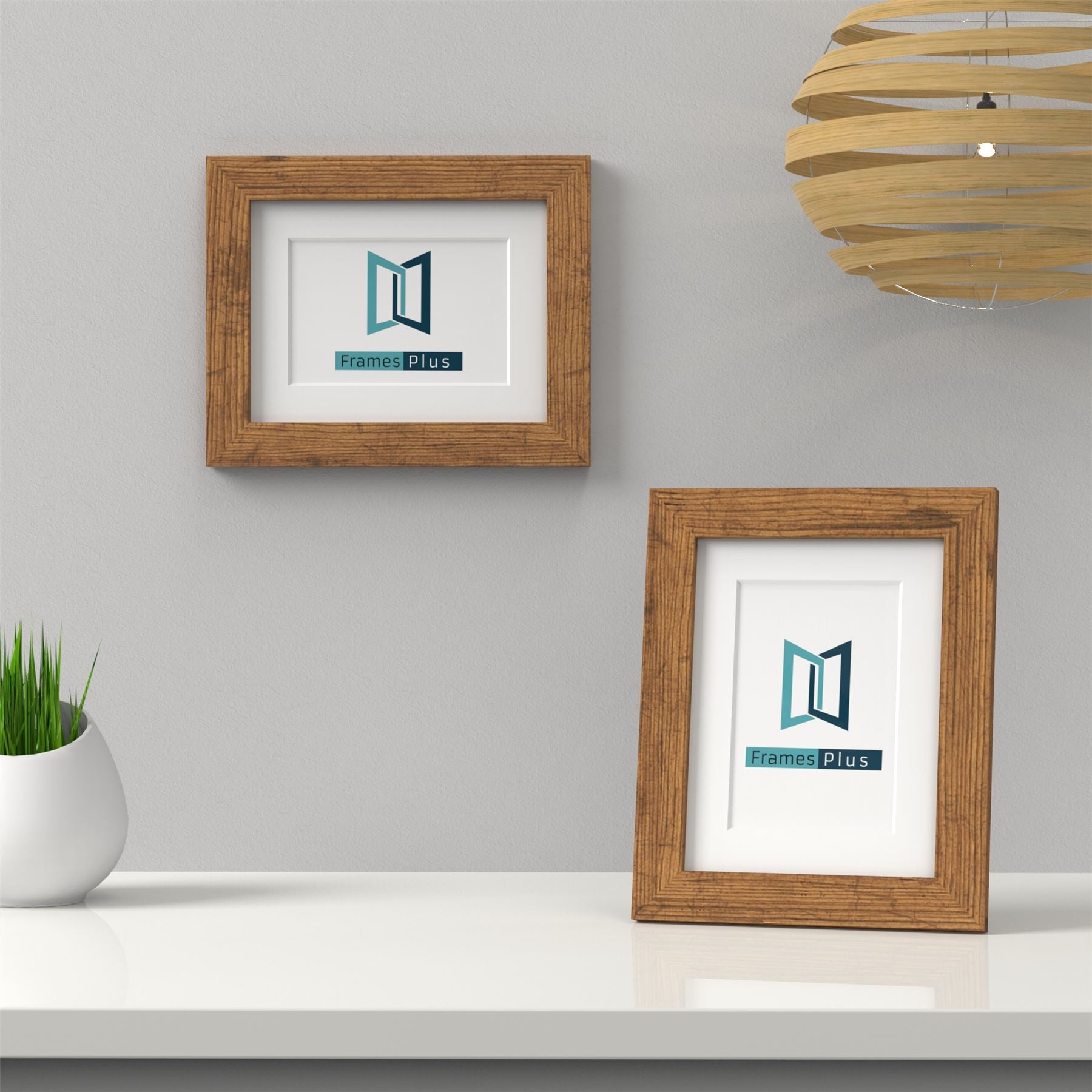 Classic Range Rustic Picture Photo Poster Frame with White Mount - Framesplus.co.uk