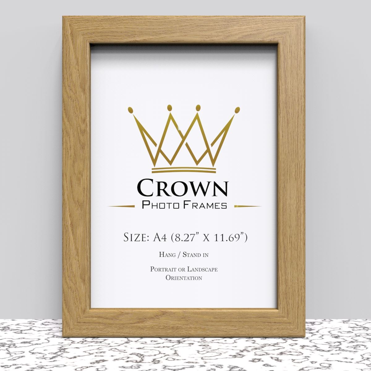 Black White Oak Photo Frame for A4 21 x 29.7 cm (8.27x11.69 Inches) Picture Photo Poster Certificate, Stand or Hang on wall - Framesplus.co.uk