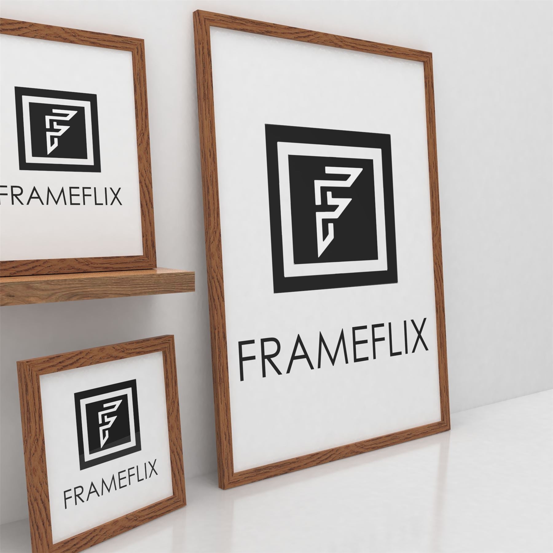 FrameFlix Dark Brown Photo Picture Poster Frames Large Square Small A1 A2 A3 A4 - Framesplus.co.uk