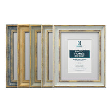 Cassis Picture Frame With White Mount Shabby Chic Gold Trim 5 Colours