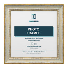 Cassis Square Picture Photo Frame Shabby Chic Distressed Gold Trim 5 Colours - 4"x4" (10.2 x 10.2cm), Cream