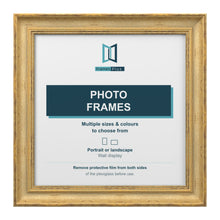 Cassis Square Picture Photo Frame Shabby Chic Distressed Gold Trim 5 Colours - 4"x4" (10.2 x 10.2cm), Gold