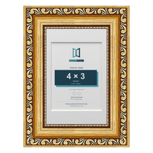 Louis Range Gold Picture, Photo & Poster Frame with White Mount - 6x4" Frame for 4x3" Photo, Gold