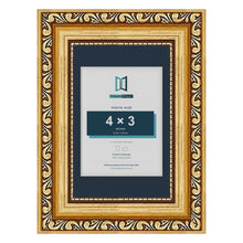 Louis Range Gold Picture, Photo & Poster Frame with Pacific Blue Mount - 6x4" Frame for 4x3" Photo, Gold