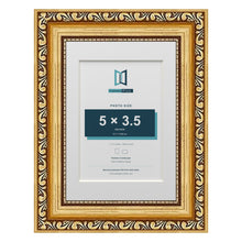 Louis Range Gold Picture, Photo & Poster Frame with White Mount - 7x5" Frame for 5x3.5" Photo, Gold