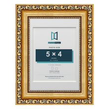Louis Range Gold Picture, Photo & Poster Frame with White Mount - 7x5" Frame for 5x4" Photo, Gold
