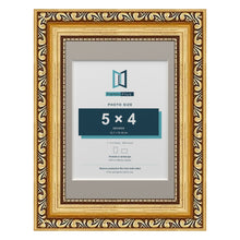 Louis Range Gold Picture, Photo & Poster Frame with Dawn Grey Mount - 7x5" Frame for 5x4" Photo, Gold