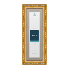 Louis Range Gold Picture, Photo & Poster Frame with Dawn Grey Mount - 15x5" Frame for 13x3" Photo, Gold