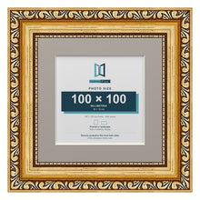 Louis Range Gold Picture, Photo & Poster Frame with Dawn Grey Mount - 15x15cm Frame for 10x10cm Photo, Gold