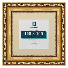 Louis Range Gold Picture, Photo & Poster Frame with Ivory Mount - 15x15cm Frame for 10x10cm Photo, Gold