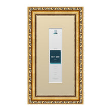 Louis Range Gold Picture, Photo & Poster Frame with Ivory Mount - 30x15cm Frame for 20x5cm Photo, Gold