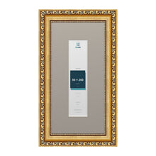 Louis Range Gold Picture, Photo & Poster Frame with Dawn Grey Mount - 30x15cm Frame for 20x5cm Photo, Gold