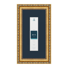 Louis Range Gold Picture, Photo & Poster Frame with Pacific Blue Mount - 30x15cm Frame for 20x5cm Photo, Gold