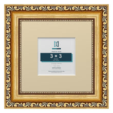 Louis Range Gold Picture, Photo & Poster Frame with Ivory Mount - 6x6" Frame for 3x3" Photo, Gold