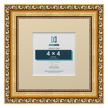 Louis Range Gold Picture, Photo & Poster Frame with Ivory Mount - 7x7" Frame for 4x4" Photo, Gold