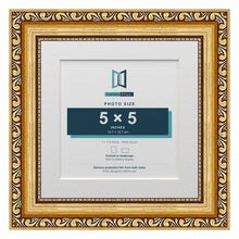 Louis Range Gold Picture, Photo & Poster Frame with White Mount - 7x7" Frame for 5x5" Photo, Gold