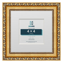 Louis Range Gold Picture, Photo & Poster Frame with White Mount - 7x7" Frame for 4x4" Photo, Gold