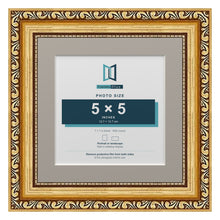 Louis Range Gold Picture, Photo & Poster Frame with Dawn Grey Mount - 7x7" Frame for 5x5" Photo, Gold