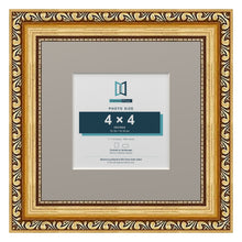 Louis Range Gold Picture, Photo & Poster Frame with Dawn Grey Mount - 7x7" Frame for 4x4" Photo, Gold
