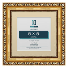 Louis Range Gold Picture, Photo & Poster Frame with Ivory Mount - 7x7" Frame for 5x5" Photo, Gold