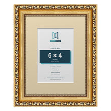 Louis Range Gold Picture, Photo & Poster Frame with Ivory Mount - 9x7" Frame for 6x4" Photo, Gold