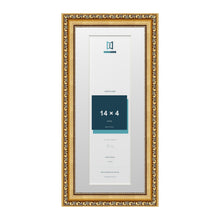 Louis Range Gold Picture, Photo & Poster Frame with White Mount - 16x7" Frame for 14x4" Photo, Gold