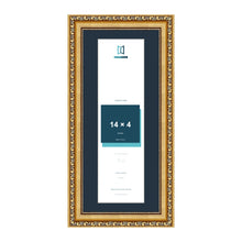 Louis Range Gold Picture, Photo & Poster Frame with Pacific Blue Mount - 16x7" Frame for 14x4" Photo, Gold