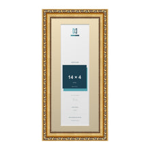 Louis Range Gold Picture, Photo & Poster Frame with Ivory Mount - 16x7" Frame for 14x4" Photo, Gold