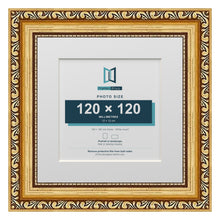 Louis Range Gold Picture, Photo & Poster Frame with White Mount - 18x18cm Frame for 12x12cm Photo, Gold
