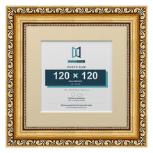 Louis Range Gold Picture, Photo & Poster Frame with Ivory Mount - 18x18cm Frame for 12x12cm Photo, Gold