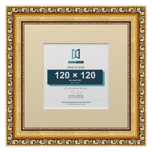 Louis Range Gold Picture, Photo & Poster Frame with Ivory Mount - 20x20cm Frame for 12x12cm Photo, Gold