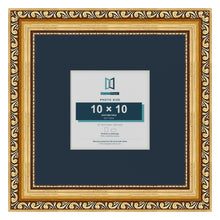 Louis Range Gold Picture, Photo & Poster Frame with Pacific Blue Mount - 20x20cm Frame for 10x10cm Photo, Gold