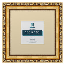 Louis Range Gold Picture, Photo & Poster Frame with Ivory Mount - 20x20cm Frame for 10x10cm Photo, Gold