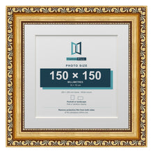 Louis Range Gold Picture, Photo & Poster Frame with White Mount - 20x20cm Frame for 15x15cm Photo, Gold