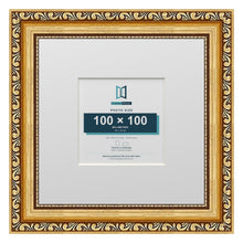 Louis Range Gold Picture, Photo & Poster Frame with White Mount - 20x20cm Frame for 10x10cm Photo, Gold