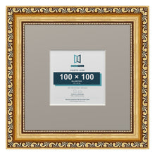 Louis Range Gold Picture, Photo & Poster Frame with Dawn Grey Mount - 20x20cm Frame for 10x10cm Photo, Gold