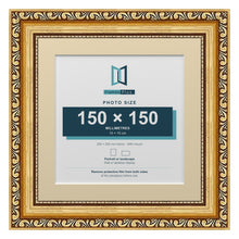 Louis Range Gold Picture, Photo & Poster Frame with Ivory Mount - 20x20cm Frame for 15x15cm Photo, Gold