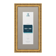Louis Range Gold Picture, Photo & Poster Frame with Dawn Grey Mount - 40x20cm Frame for 30x10cm Photo, Gold